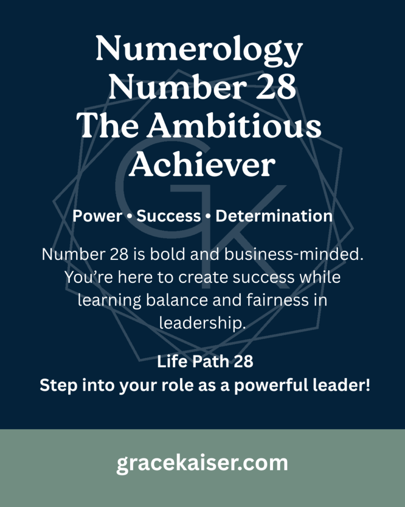 Numerology Number 28 meaning – ambition, independence, and leadership – GraceKaiser.com
