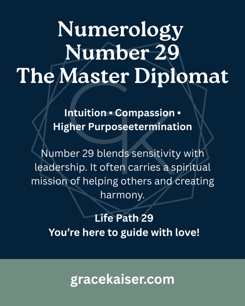Numerology Number 29 meaning – intuition, service, and spiritual growth – GraceKaiser.com