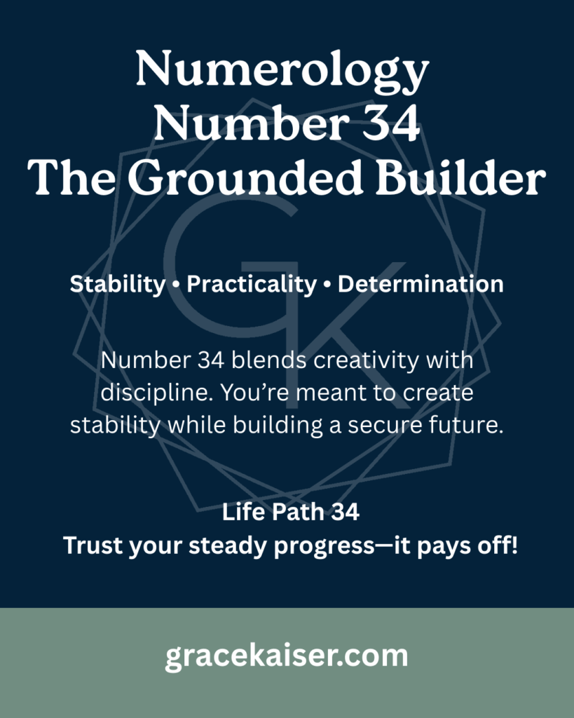 Numerology Number 34 meaning – hard work, creativity, and discipline – GraceKaiser.com
