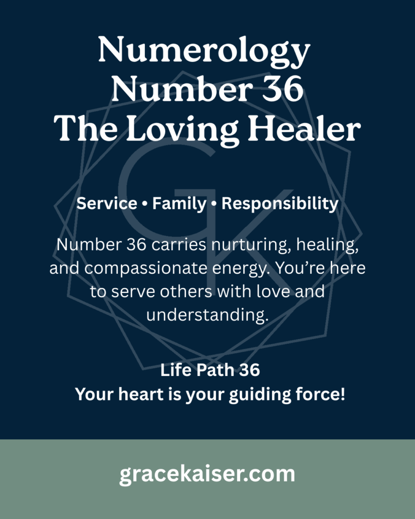 Numerology Number 36 meaning – responsibility, family, and creativity – GraceKaiser.com